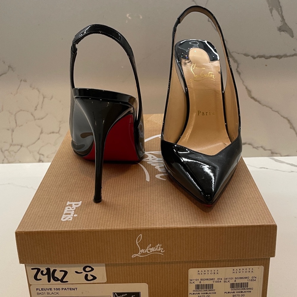 Christian Louboutin Fleuve 100 Patent Slingbacks